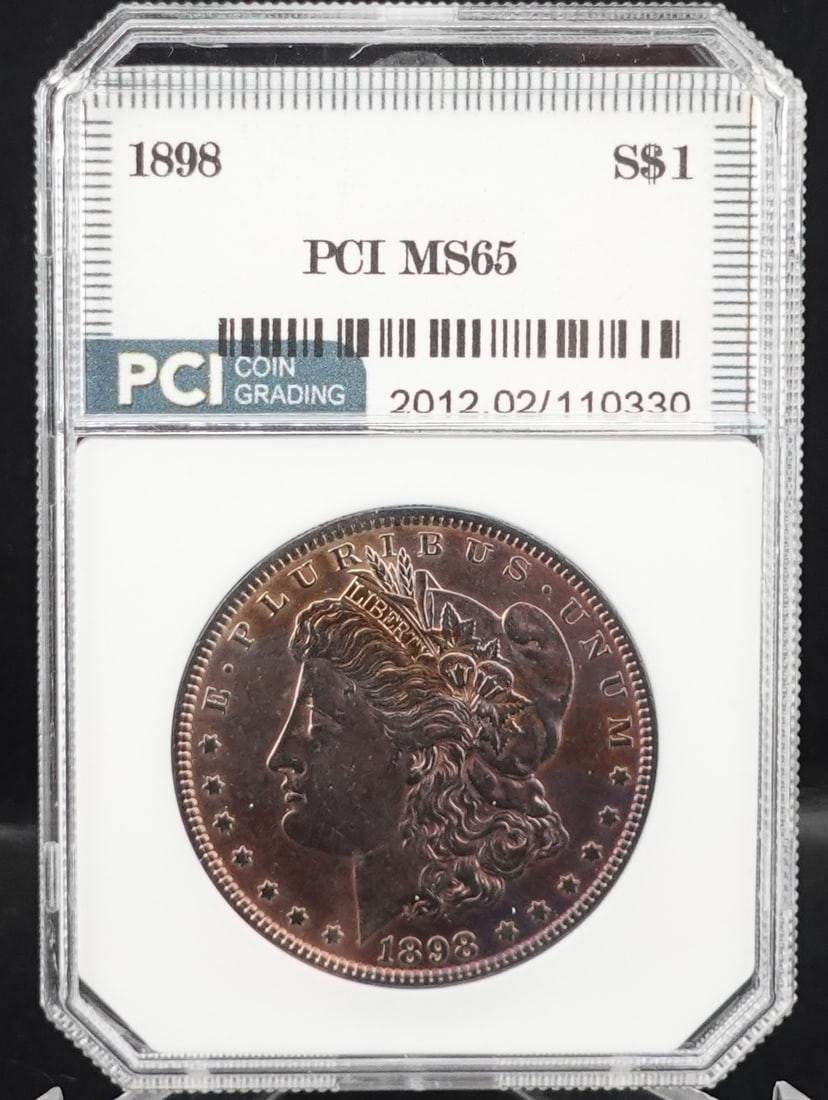 1898 Morgan Dollar: PCI Graded MS-65 High Estimate: 300 Low Estimate: 200
