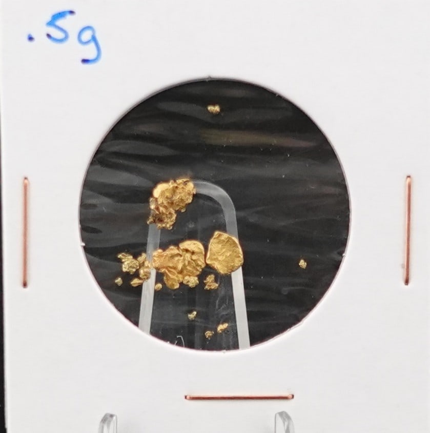 .5 Grams of Yukon Gold Nuggets: This has been Acid tested above 22k Low Estimate: 150 High Estimate: 250