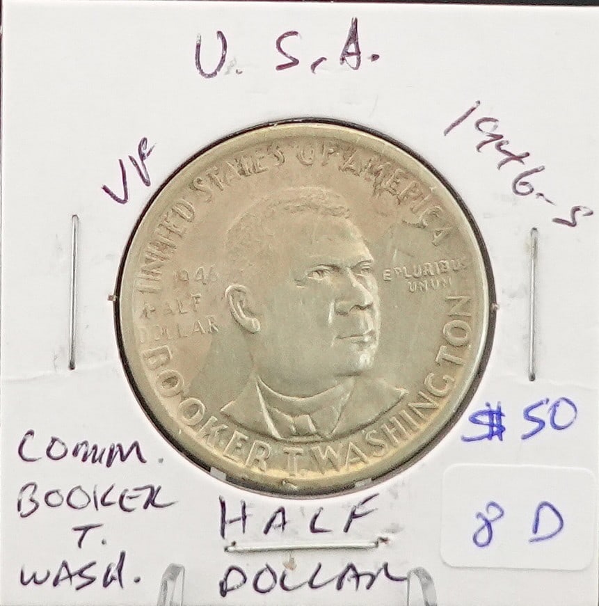 1946-S Booker T. Washington Half Dollar: Tougher Date to Find! Low Estimate: 40 High Estimate: 60