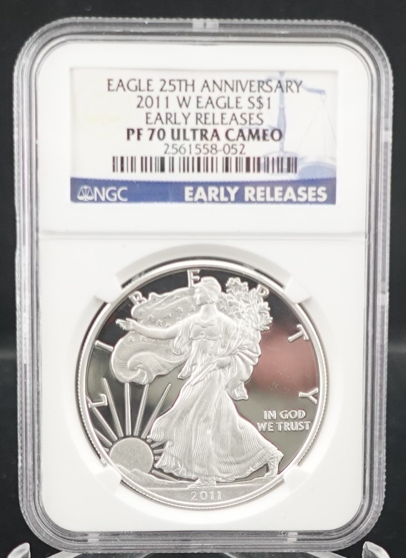 2011-W 25th Anniversary $1 ASE: This is NGC Graded as PF70 Ultra Cameo! Great Coin! Low Estimate: 150 High Estimate: 200