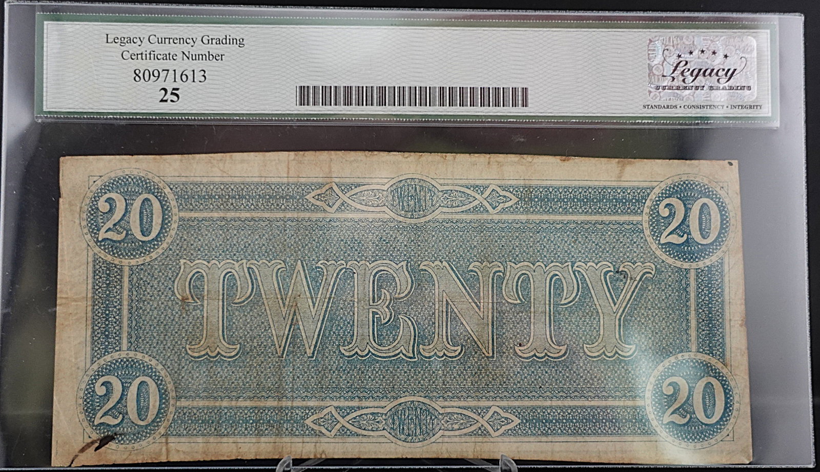 1864 $20 Confederate States of America - 2