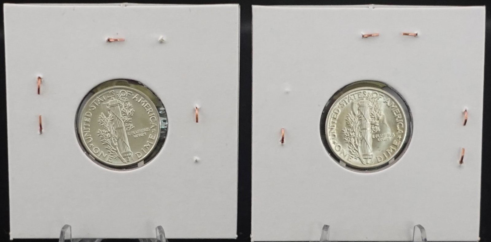 (4) Carded Mercury Dimes - 4