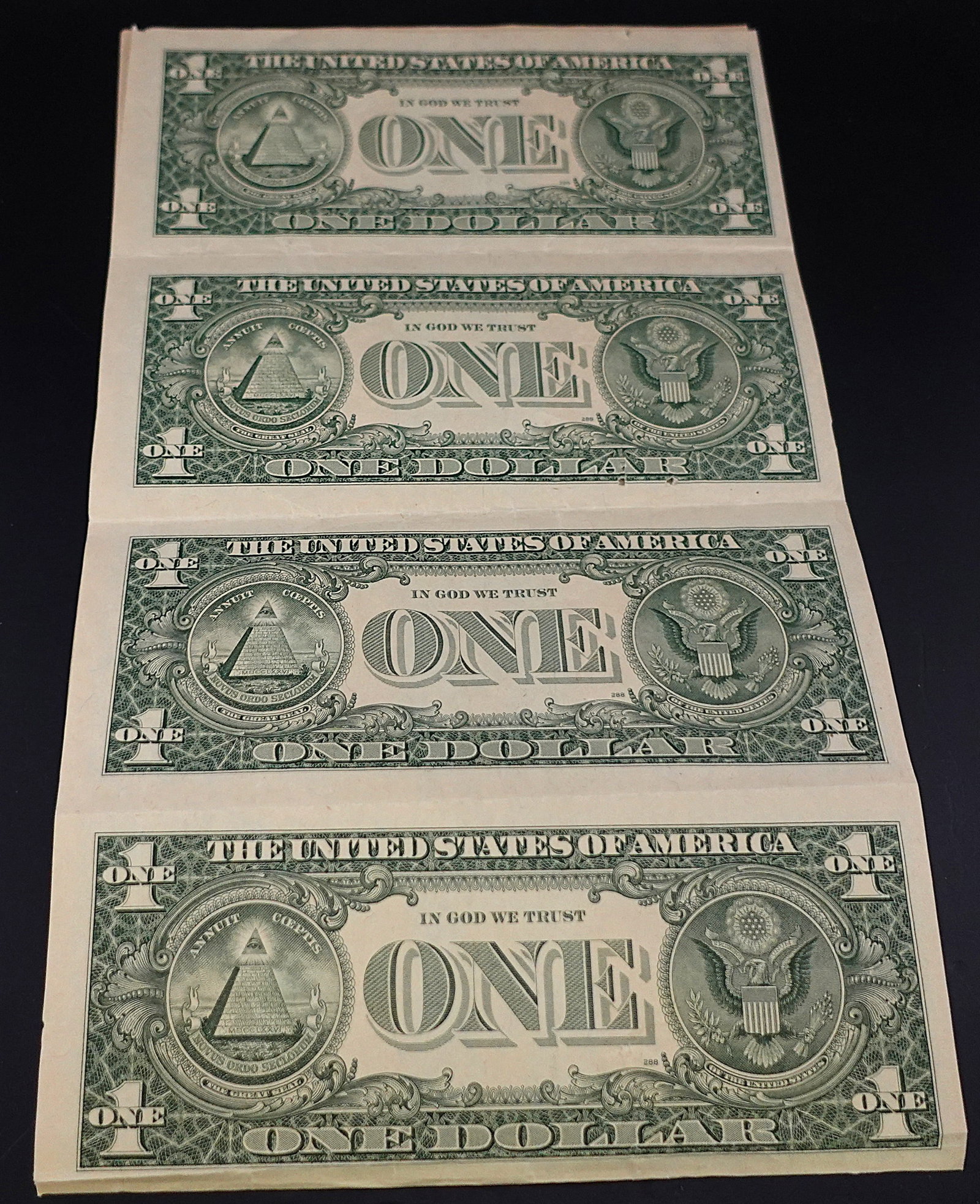 Sheet of (8) 1988 $1 Notes - 4