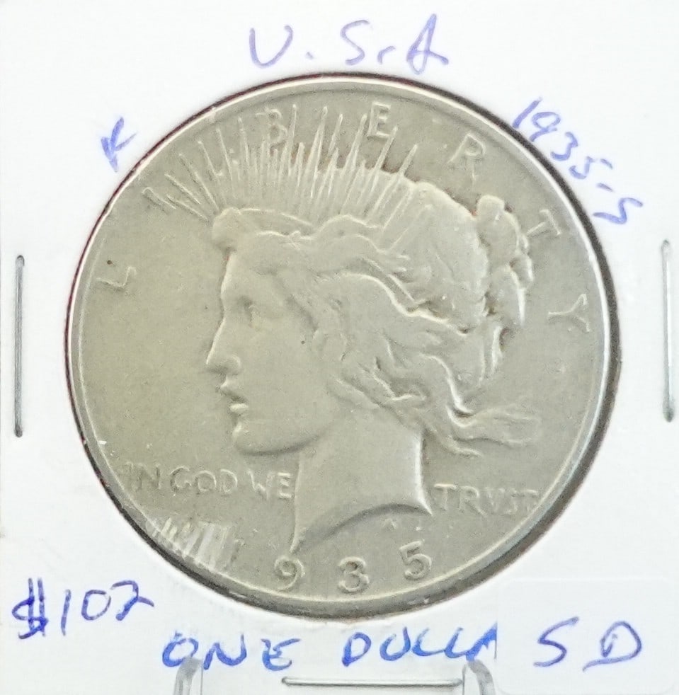 1935-S Peace Dollar: Nice Semi Key Date! Low Estimate: 60.00 High Estimate: 70.00