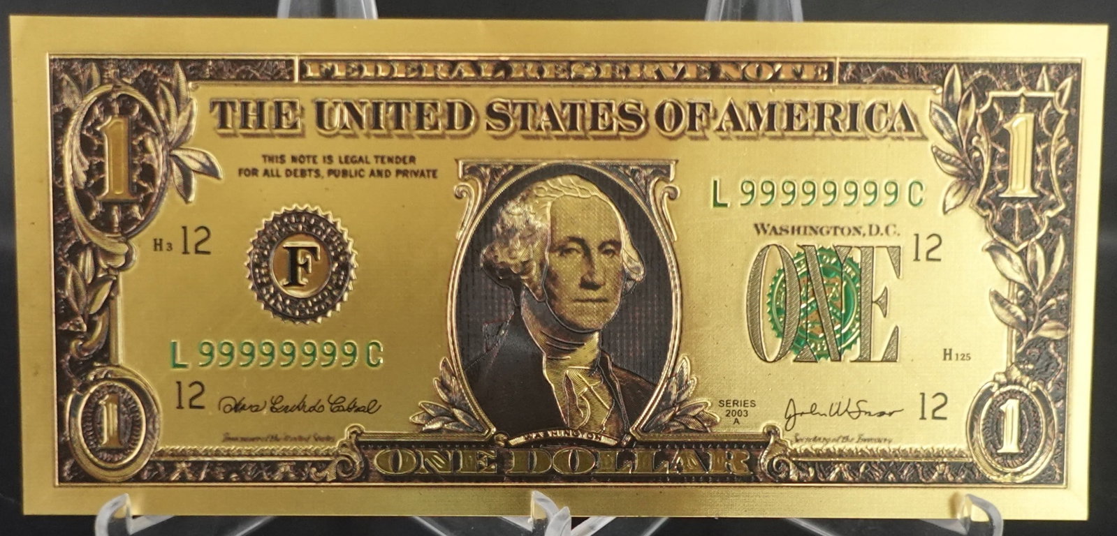 (7) 24k Gold Foil Notes - 9