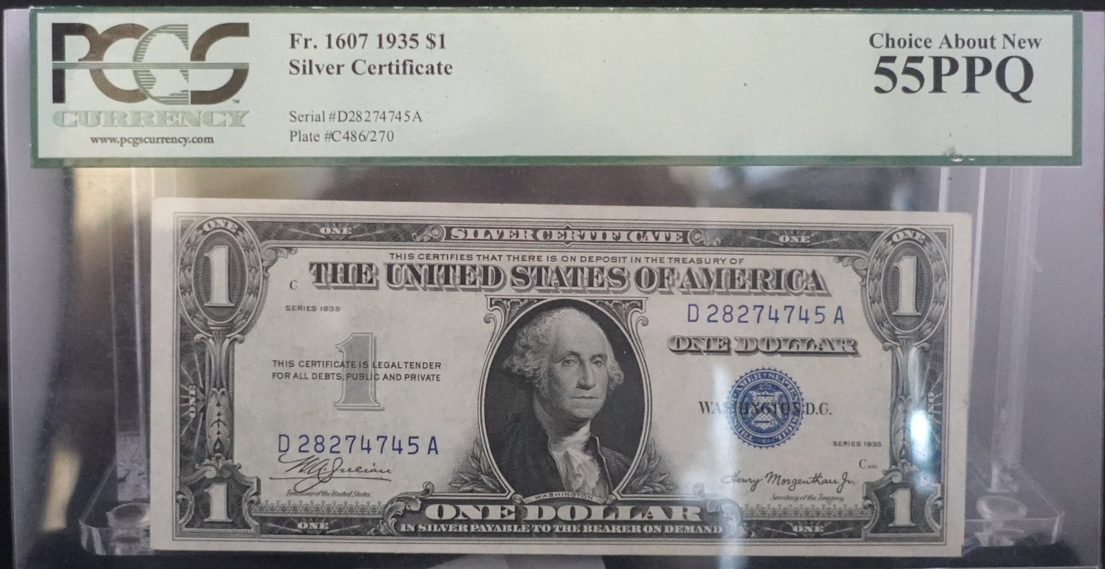 1935 $1 Silver Certificate: PCGS Graded 55-PPQ Low Estimate: 50.00 High Estimate: 90.00