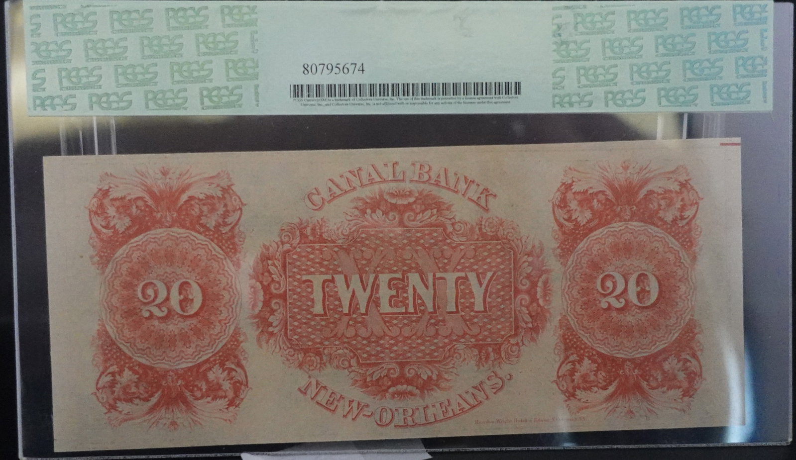 1800s New Orleans Canal & Banking Co $20 Note - 2
