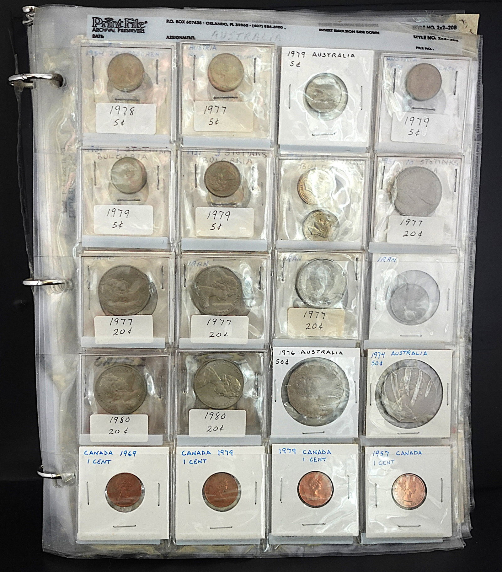 (10) Pages of Foreign Coins - 10