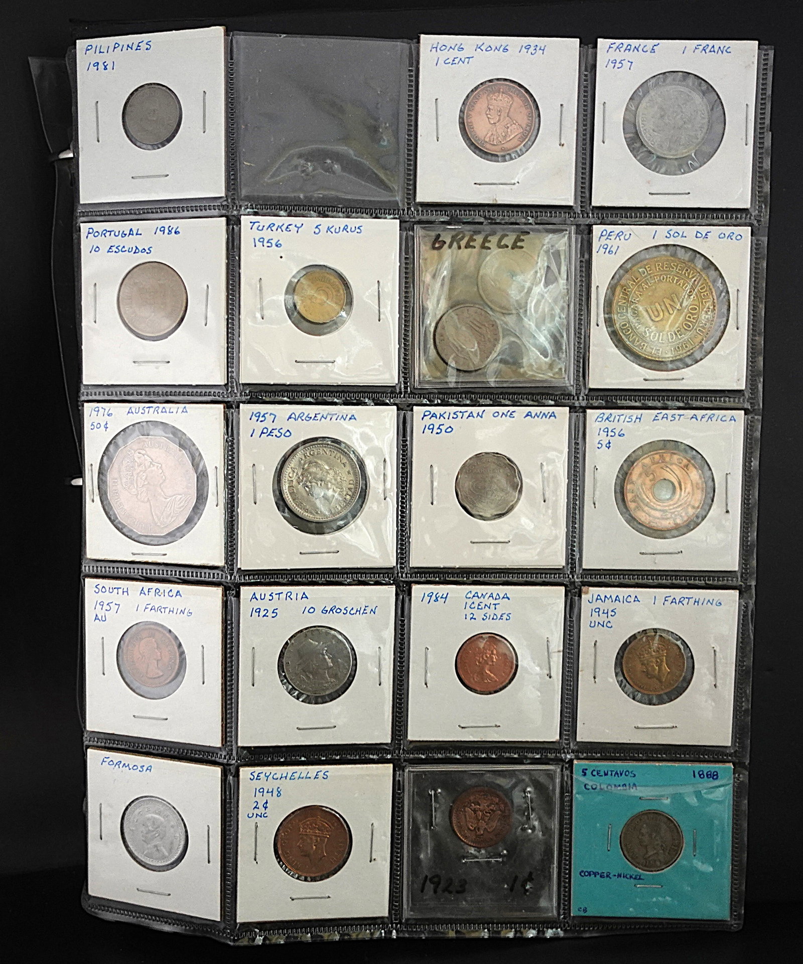 (10) Pages of Foreign Coins - 2