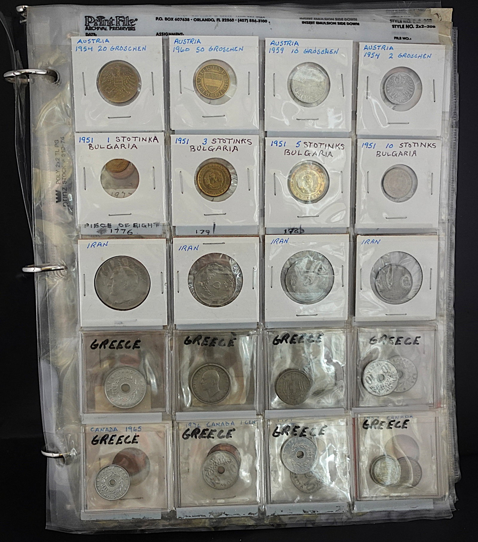 (10) Pages of Foreign Coins - 9