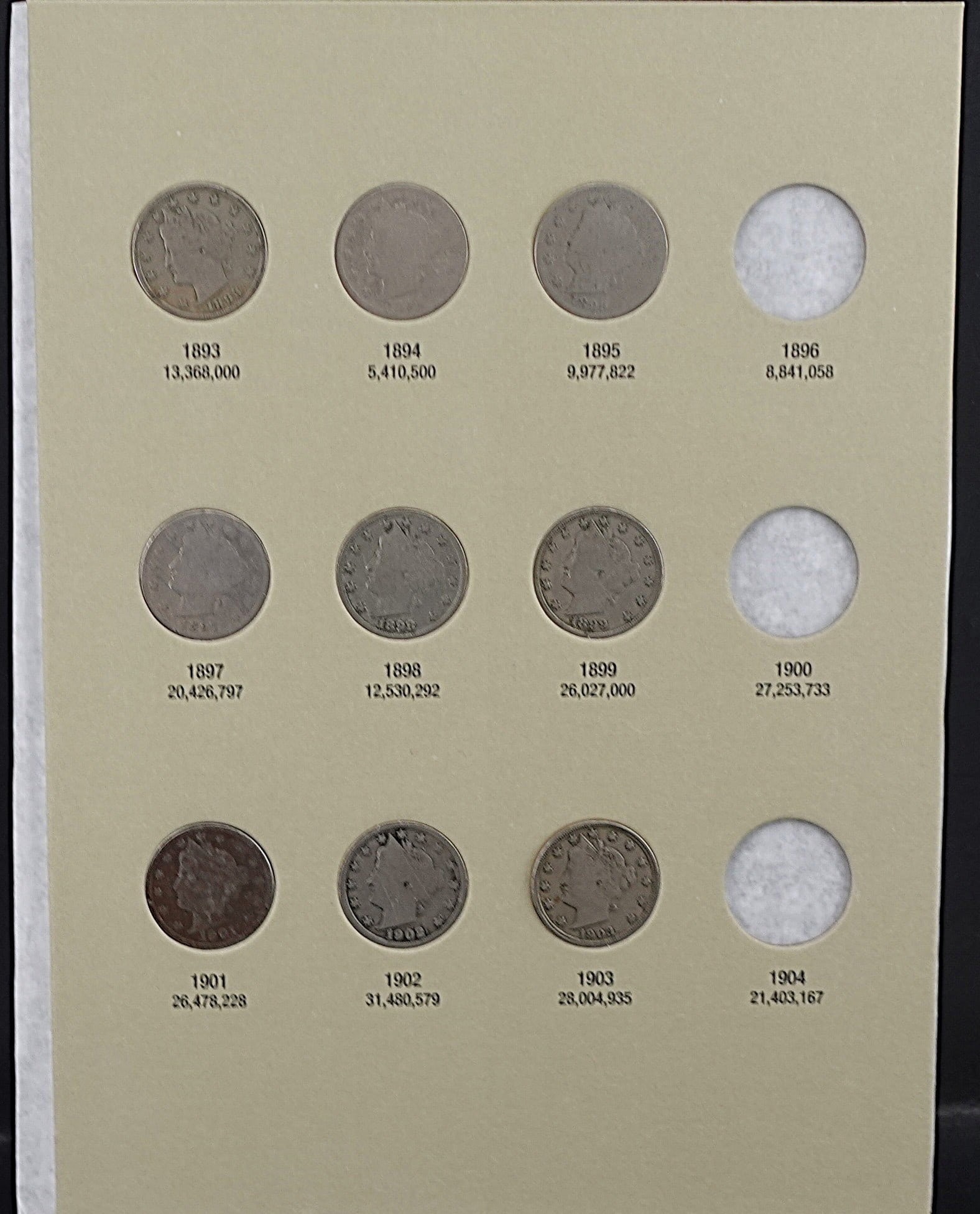 Partial Set of V Nickels - 3