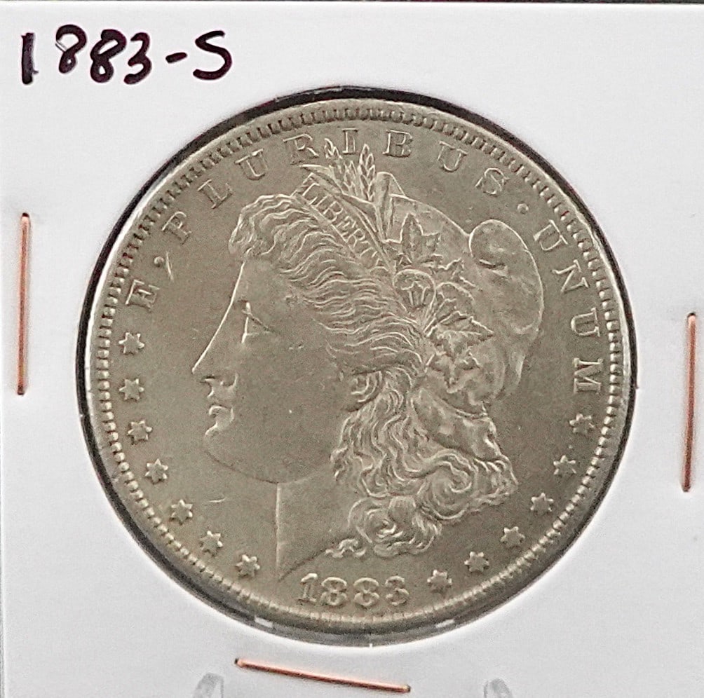 1883-S Morgan Dollar: Great Coin! Nice Luster and breast feathers! High Estimate: 350 Low Estimate: 220