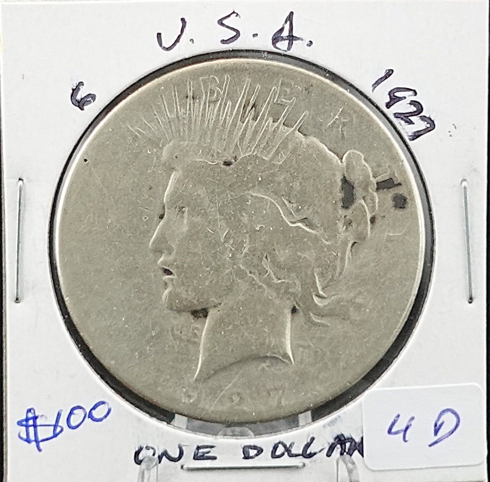 1927 Peace Dollar: This is a KEY DATE! High Estimate: 90 Low Estimate: 70