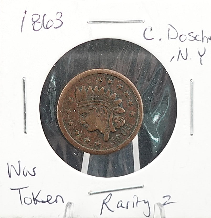 1963 Civil War Token: This is a Gorgeous Coin! Great Luster and Details! High Estimate: 90 Low Estimate: 70