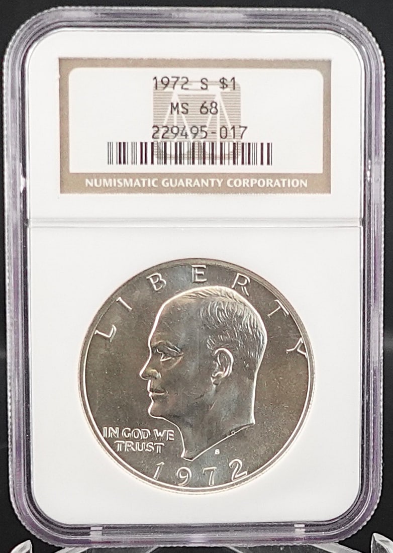 1972-S Ike Dollar: This is NGC Graded MS-68! This is an Excellent Coin!! High Estimate: 200 Low Estimate: 100