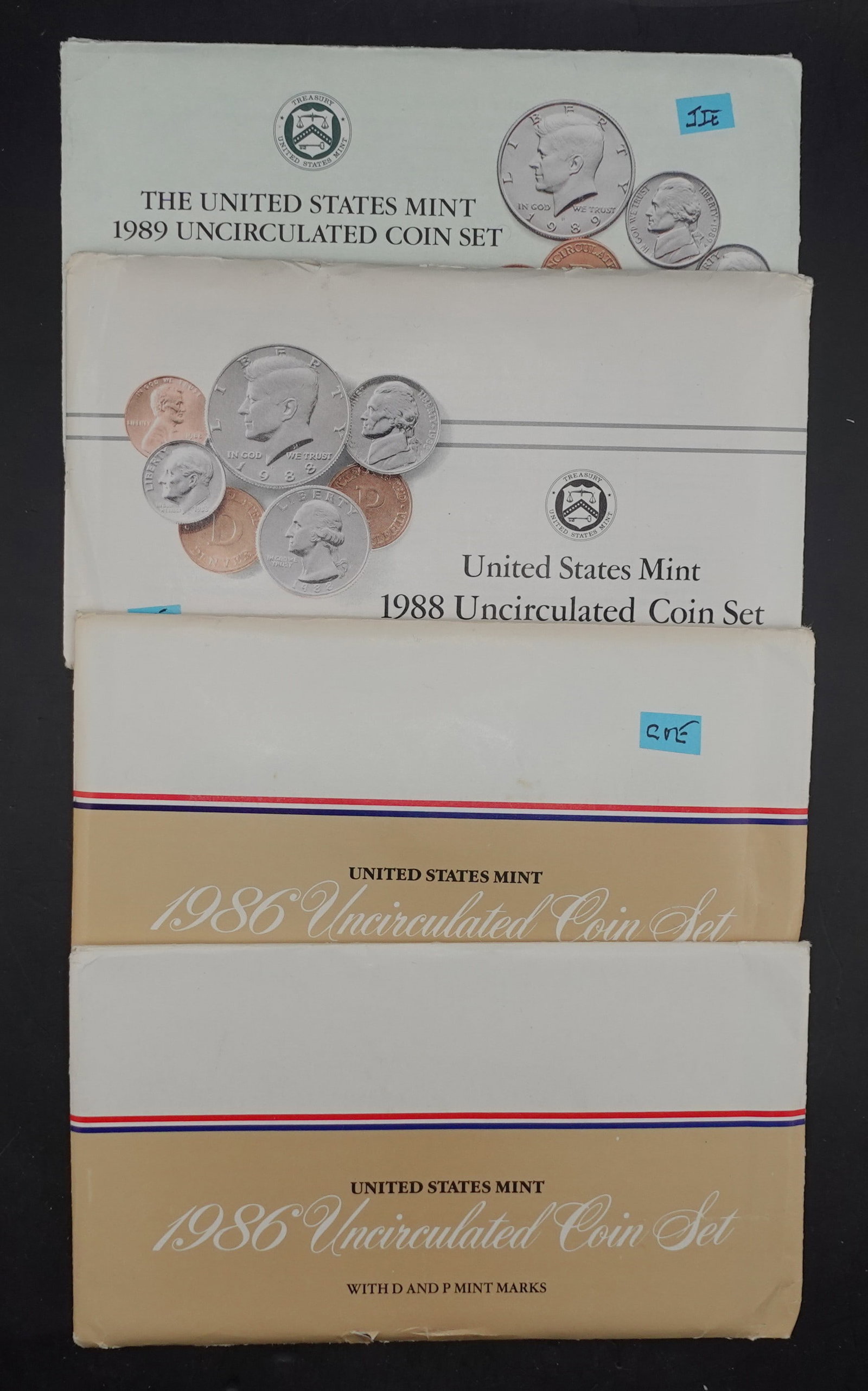 (4) Mint Sets: (2) 1986, 1988 and 1989