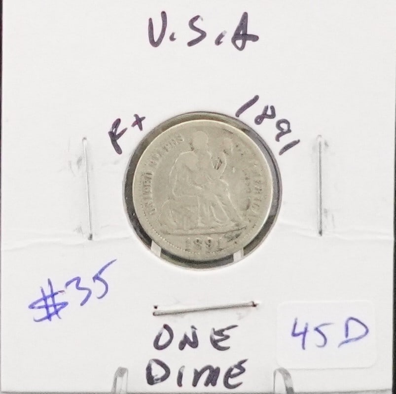 1891 Seated Dime: Better Date. 2