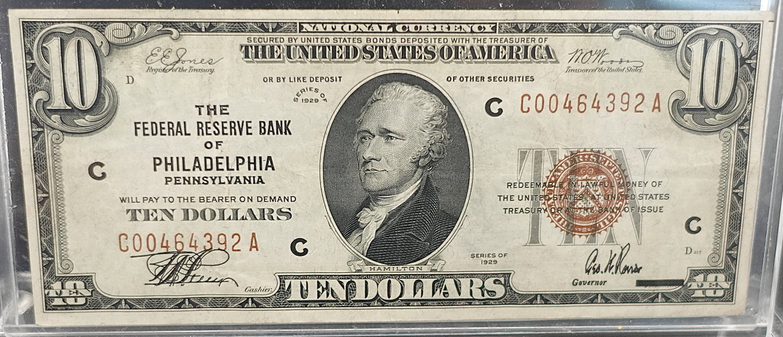 1929 $10 Federal Reserve Bank of Philadelphia, PA (1 of 2)