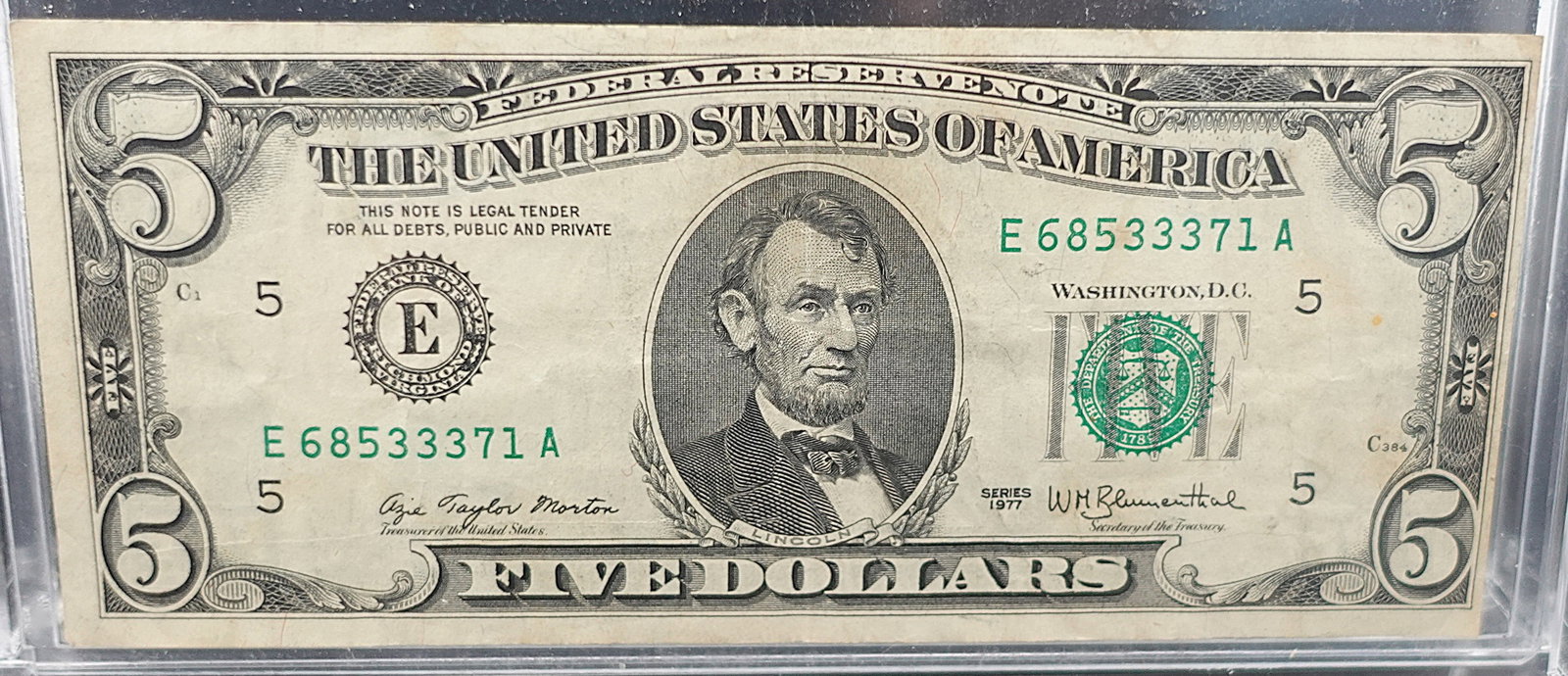 1977 $5 Note: SN 3371