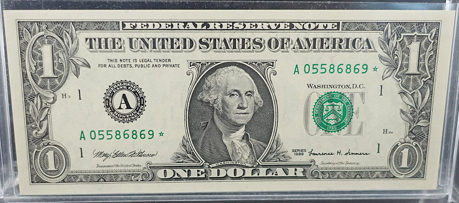 1999 $1 Star Note: SN 6869