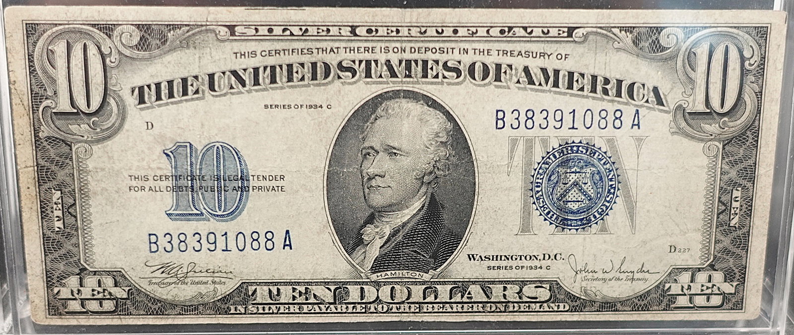 1934 C $10 Silver Certificate (1 of 2)
