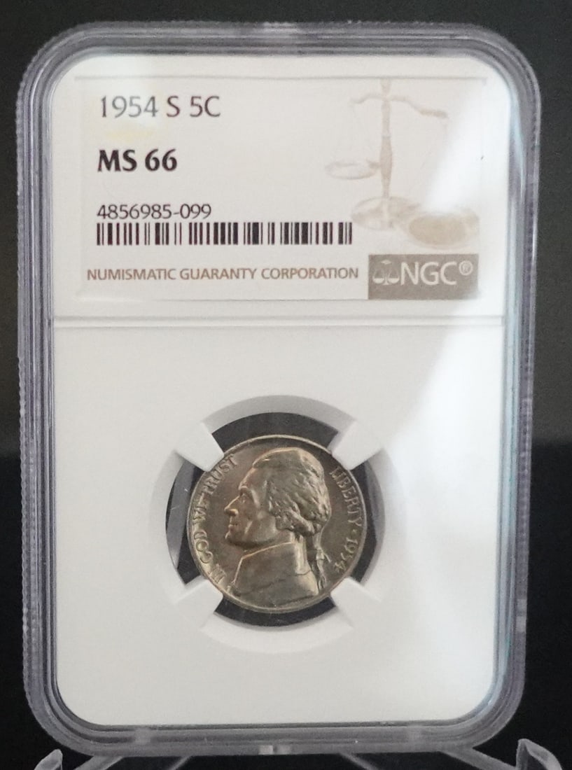 1954-S and 1959 Jefferson Nickel: Both Graded MS66