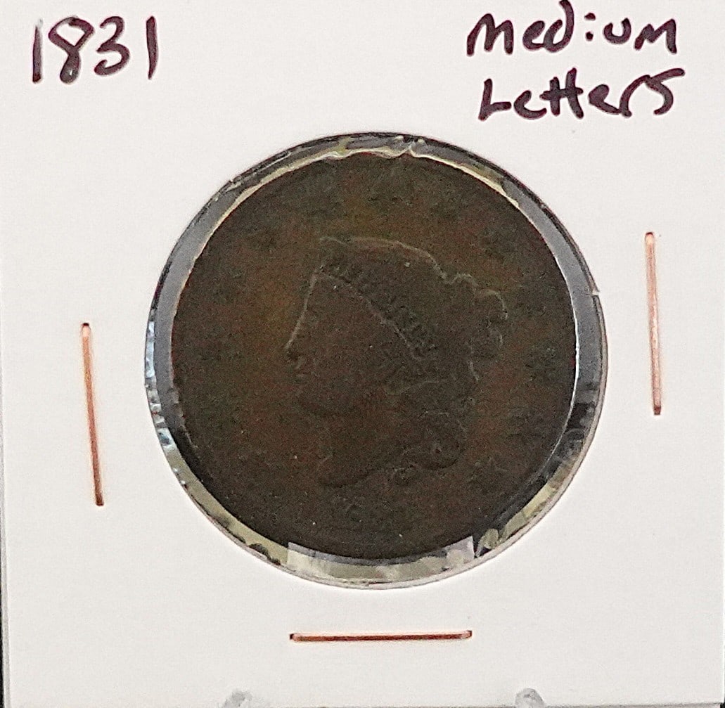 1831 Large Cent: This is the Medium Letters Variety 
