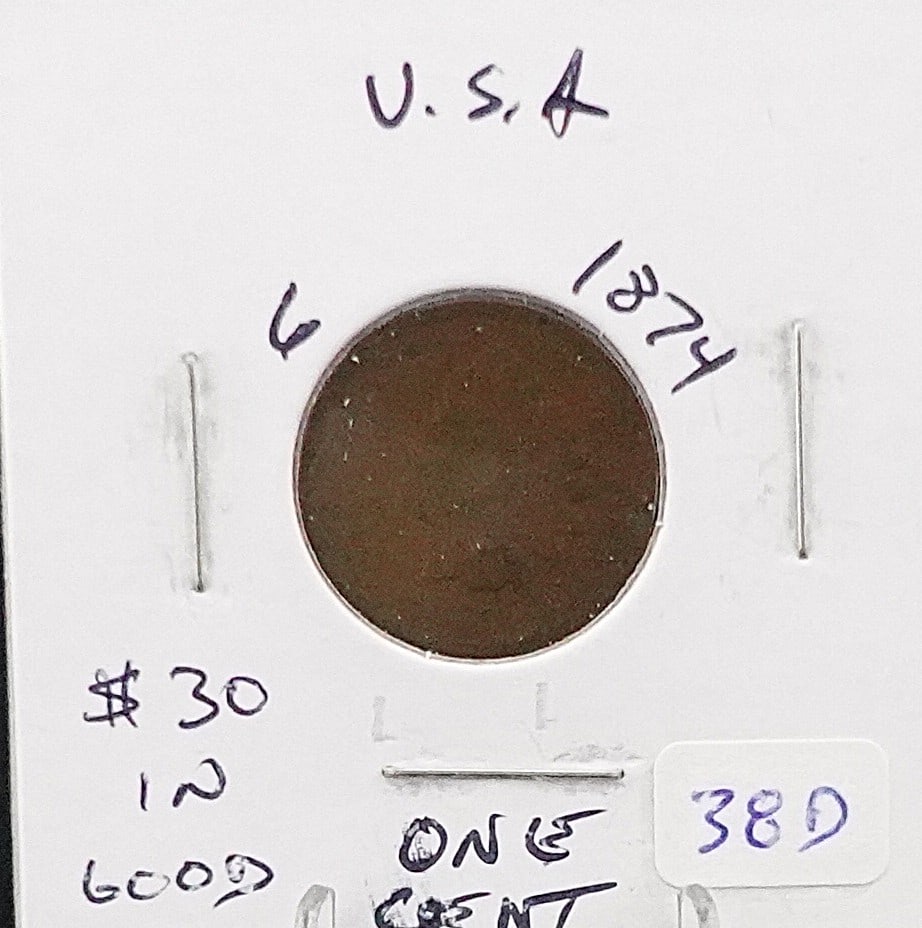 1874 Indian Cent: Nice Key Date!
