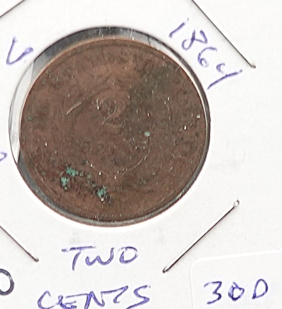 1864 2 Cent Piece - 2