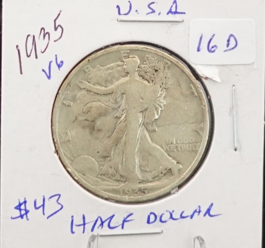 1935 Walking Liberty Half Dollar: 90% Silver