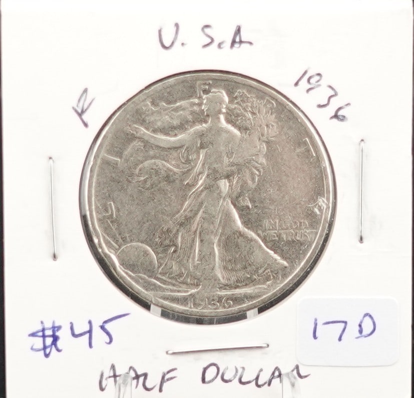 1936 Walking Liberty Half Dollar: 90% Silver