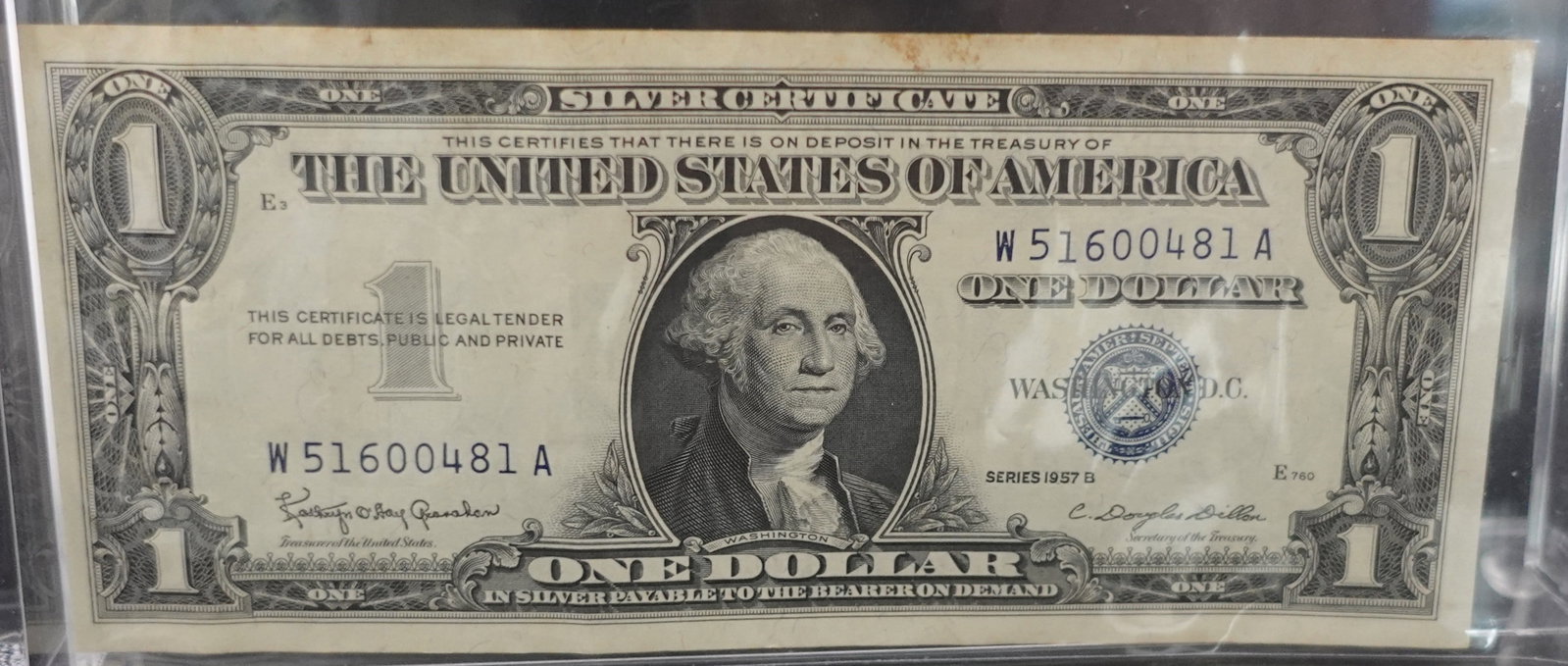 1957B $1 Silver Certificate: SN 481