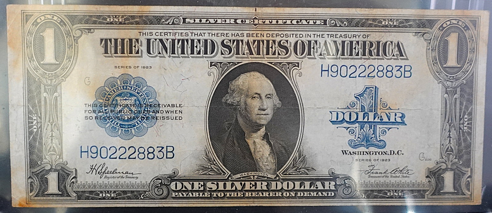 1923 $1 Silver Certificate: This is a Horseblanket note. Nice Details!