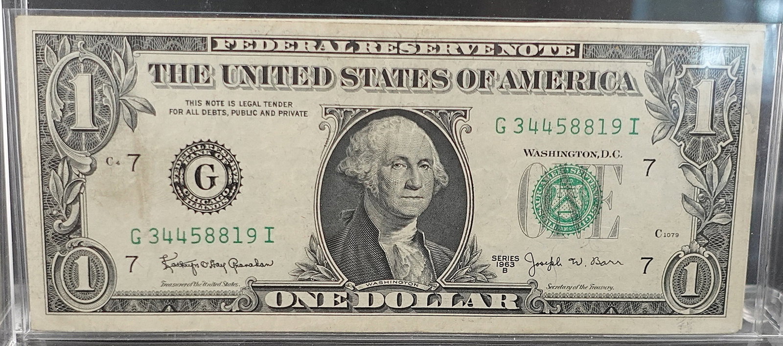(2) 1963-D $1 Notes: These are crisp and have great details! SN 0200 and 8819