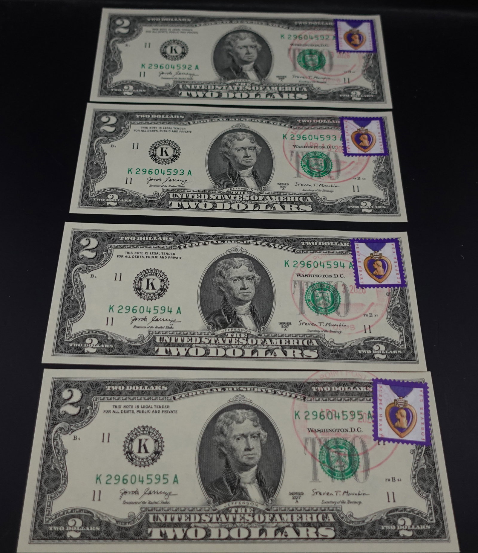 (4) Sequnciail $2 Notes: These are CRISP!