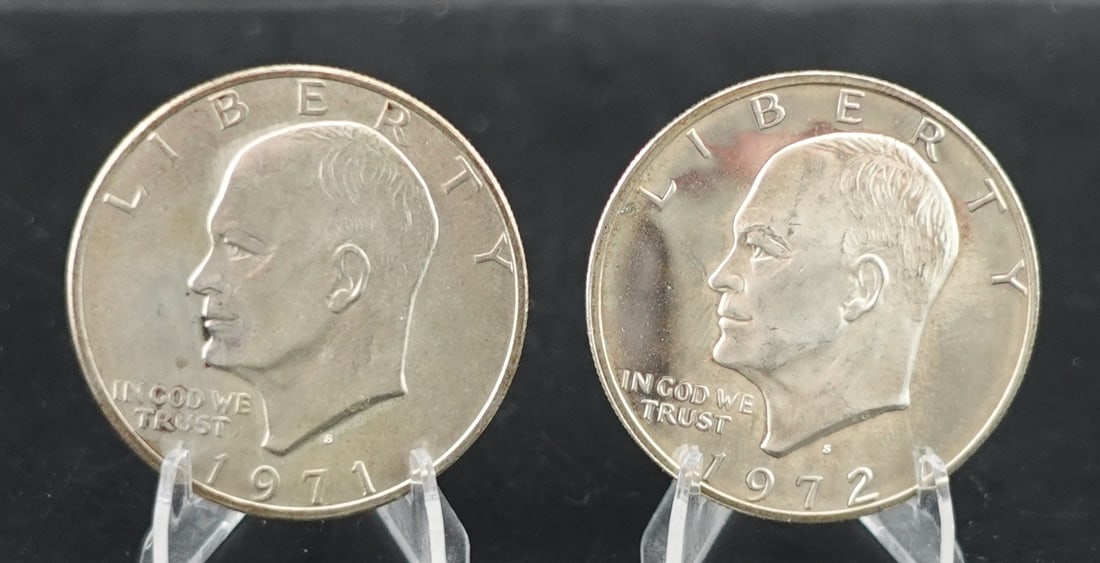 (2) Silver Ike Dollars: This are proof coins! 40% Silver