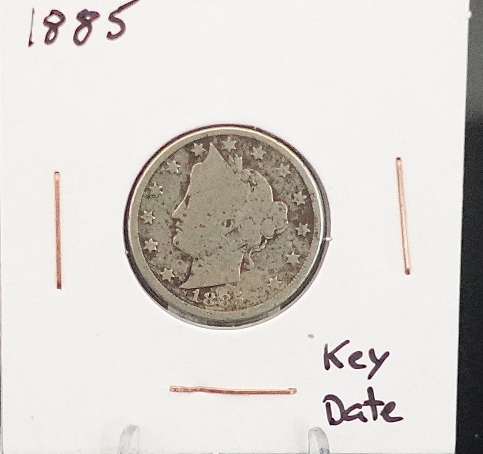 1885 V Nickel: This is the KEY DATE! Looks to be a 6/8.