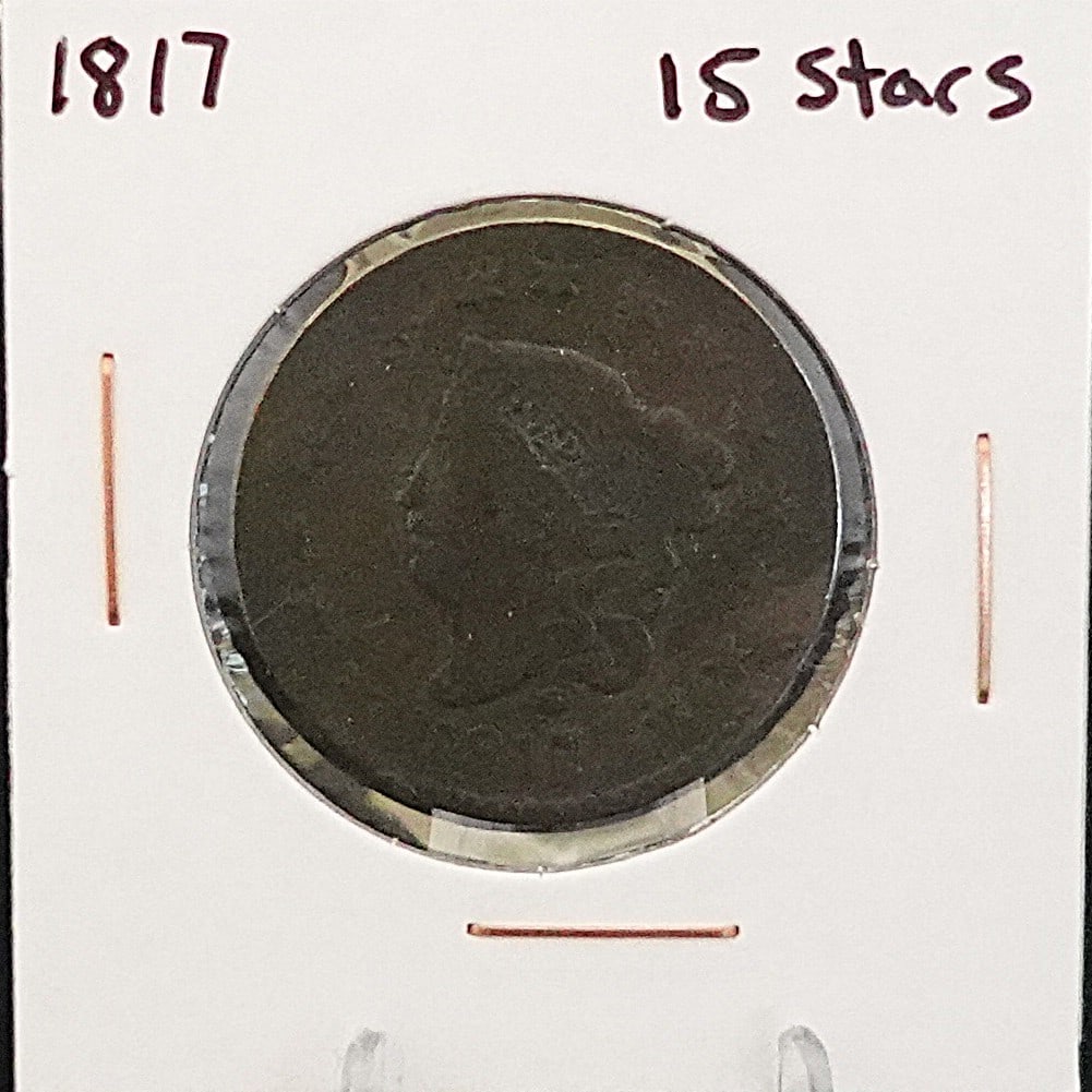 1817 Coronet Head Large Cent: This is the 15 Star Variety 