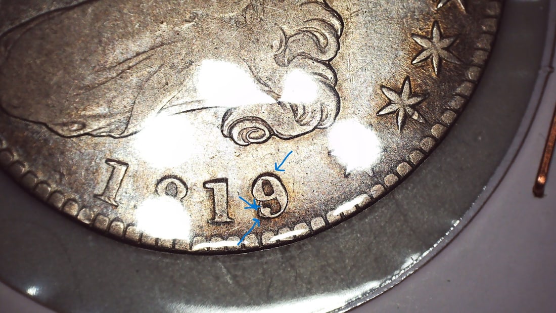1819/8 Large 9 Capped Bust Half Dollar - 2