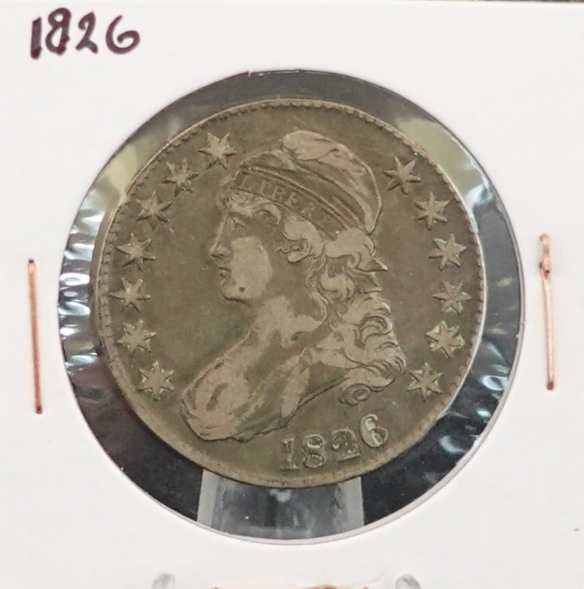 1826 Capped Bust Half Dollar: This has great details and is a better date!