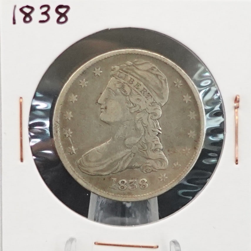 1838 Capped Bust Half Dollar: Nice Coin with better date and details