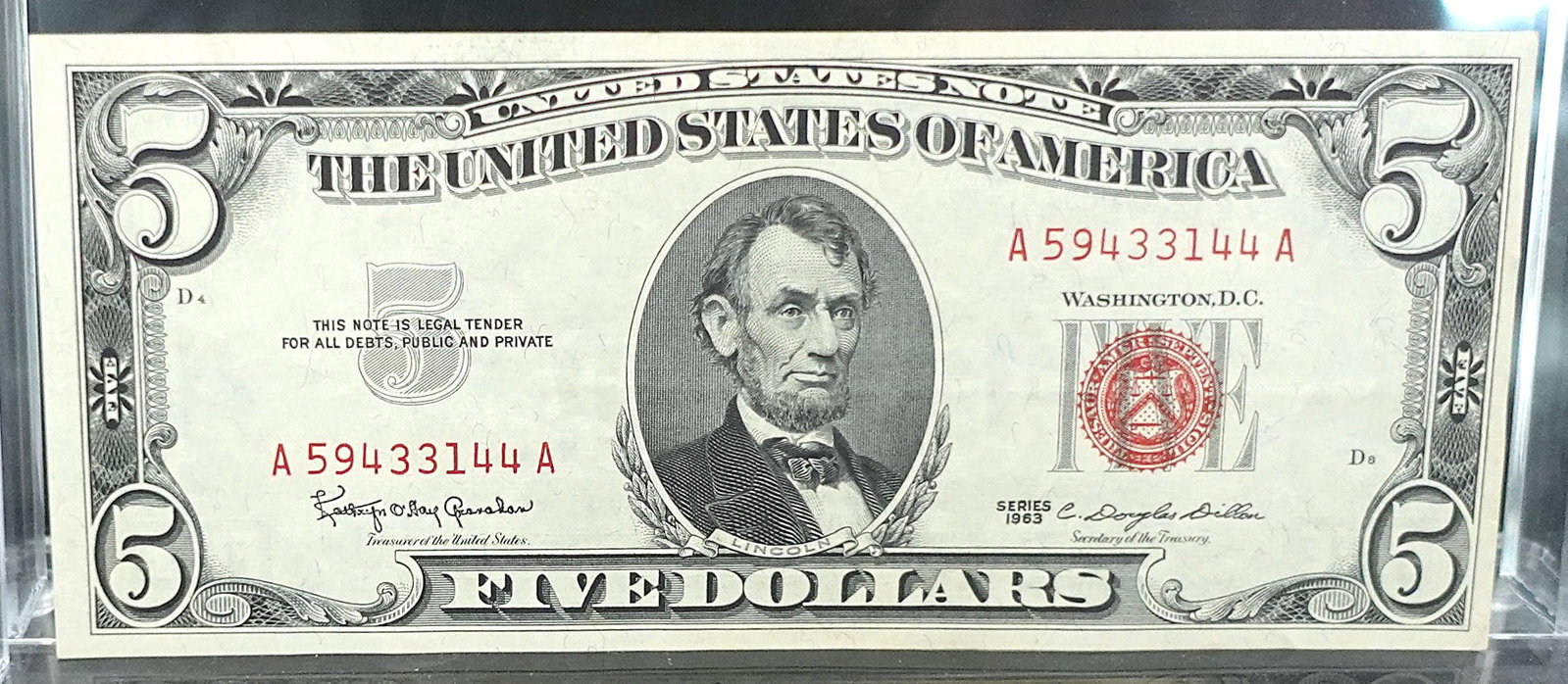 (4) 1963 Red Seal $5 Notes - 3