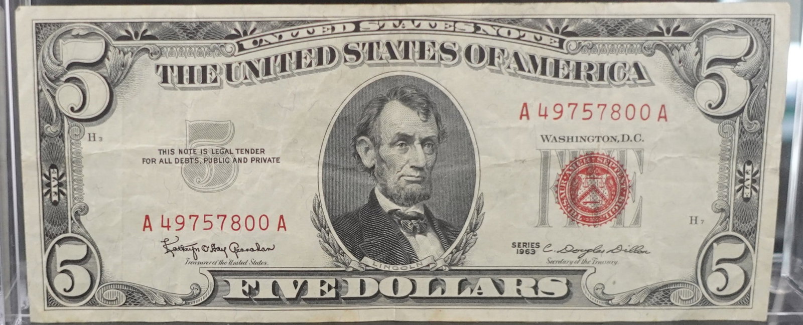 (4) 1963 Red Seal $5 Notes - 7