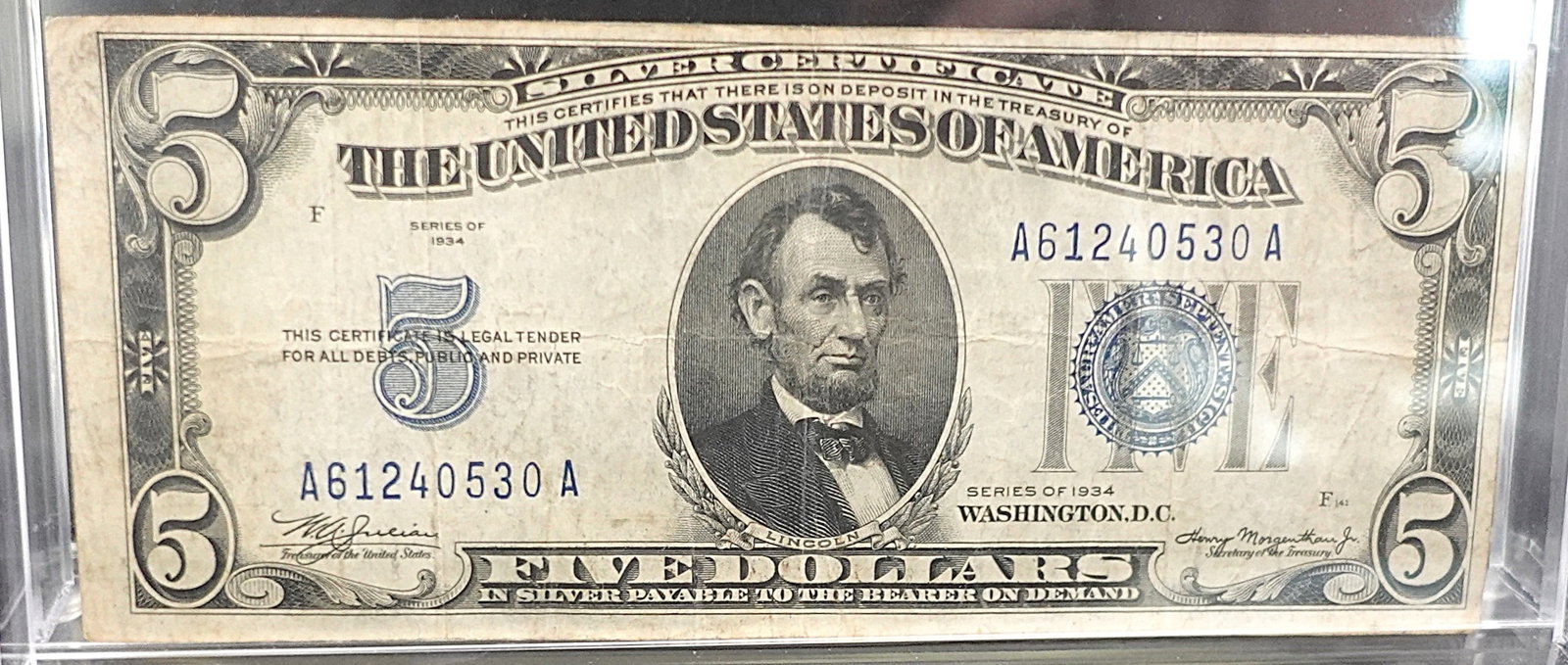 1934 $5 Silver Certificate (1 of 2)