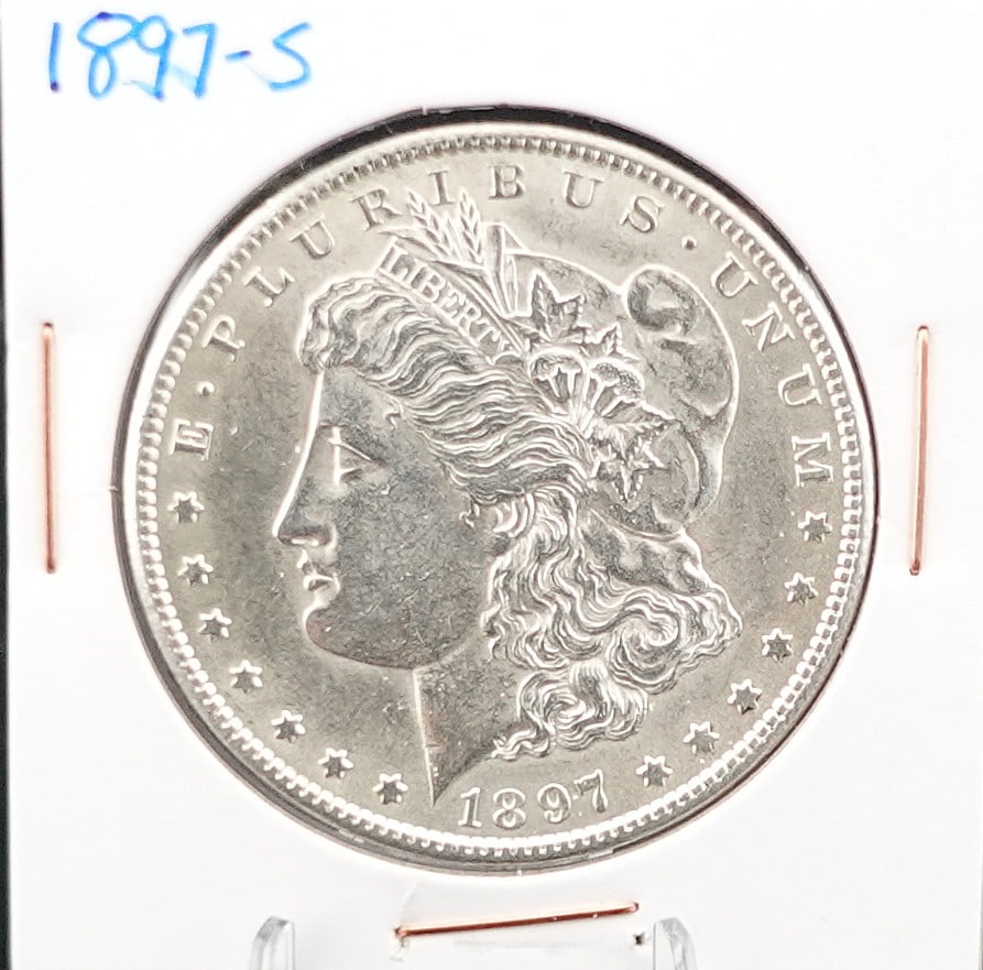 1897-S Morgan Dollar: This is a MS65/66 Coin! Great Luster and Full Breast Feathers!
