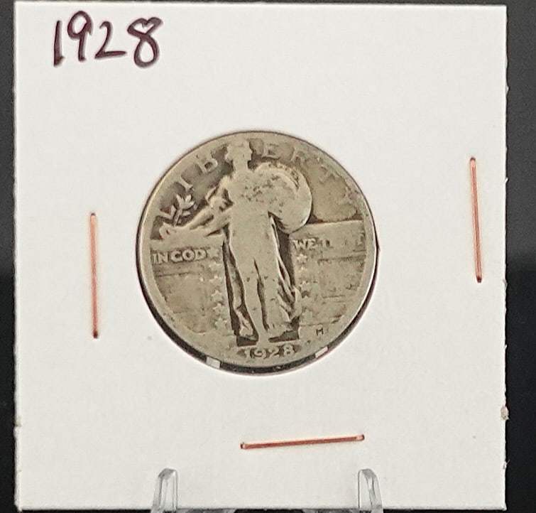 (2) Silver Coins: 1966 Panama Balboa Half Dollar which is 40% Silver and 1928 SLQ Quarter which is 90% Silver