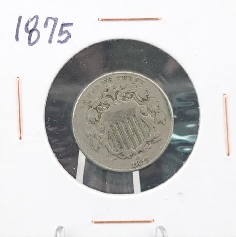 1875 Shiel Nickel: This is a Key Date! Full Motto! 