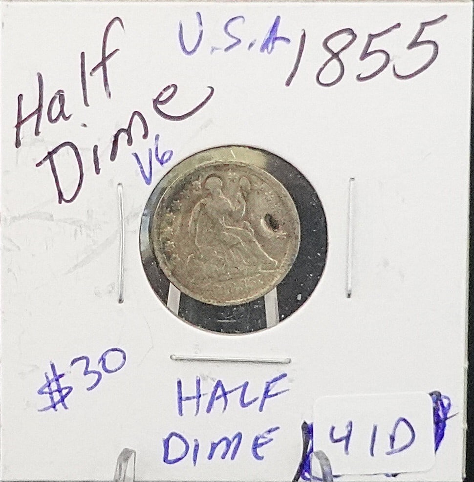 1855 Seated Half Dime: This is a KEY DATE!
