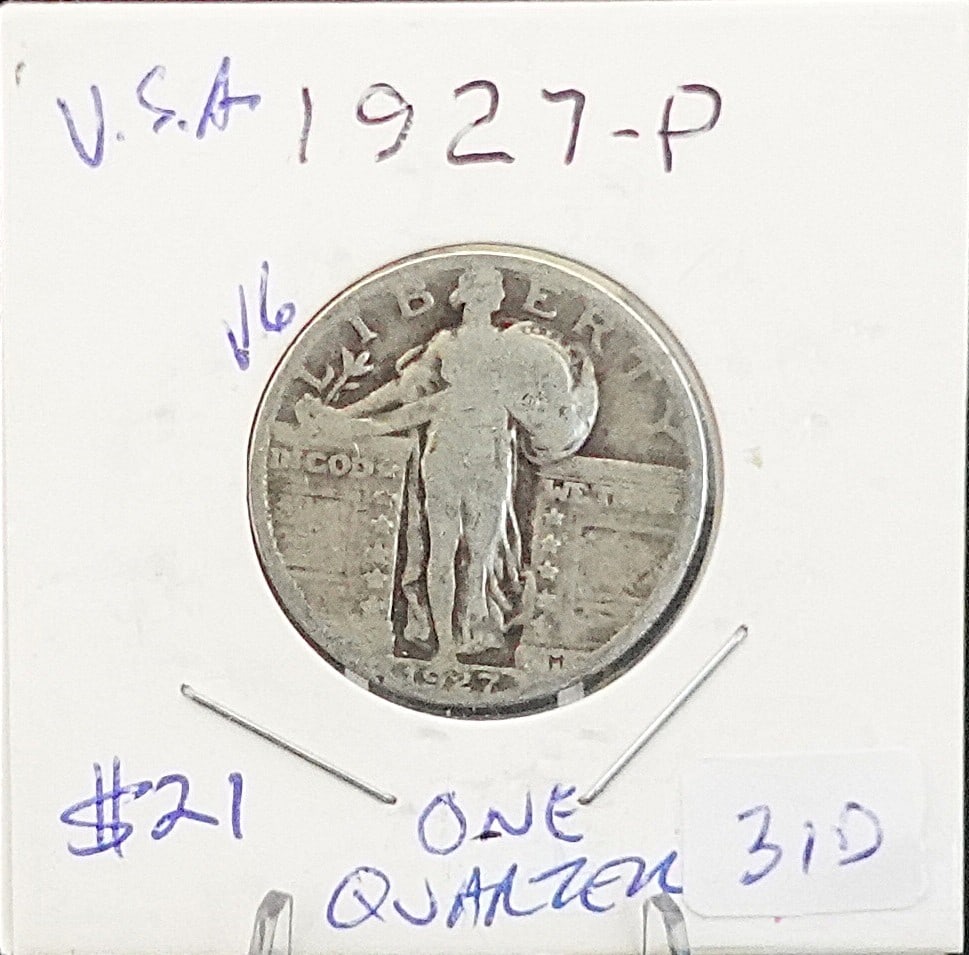 (3) 1927, 1927 1929 Standing Liberty Quarters: These are SLQ and 90% Silver