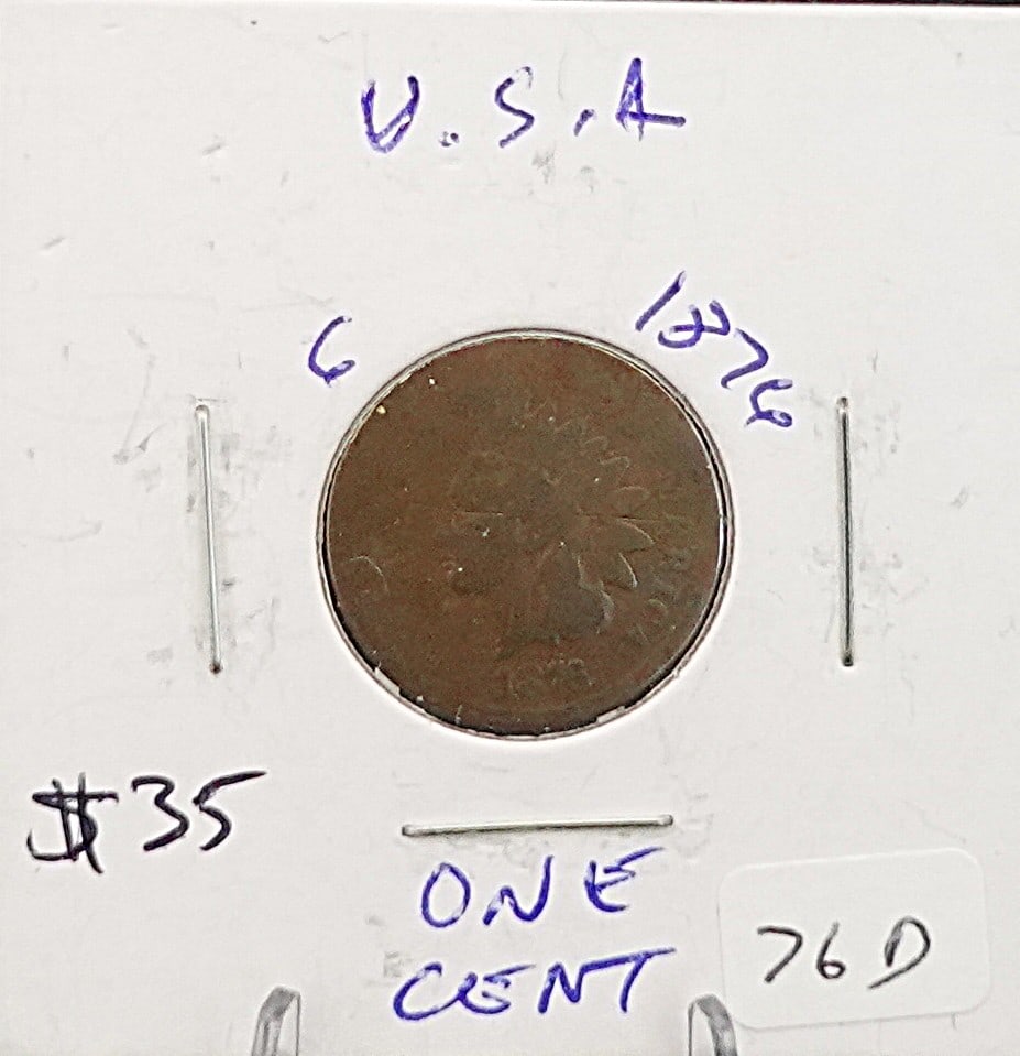 1874, 1875 and 1876 Indian Head Cents: Great Semi Key Date Lot!